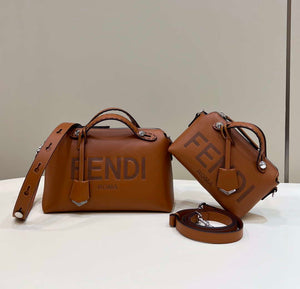 Fendi 8BL145 By The Way Mini Brown leather small Boston bag - Default Title - View 1