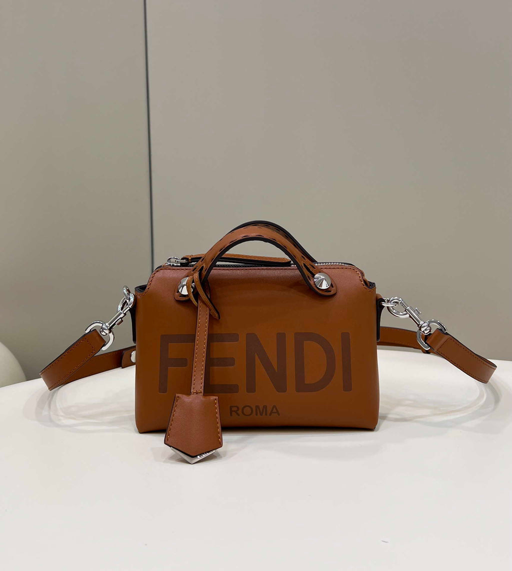 Fendi 8BL145 By The Way Mini Brown leather small Boston bag