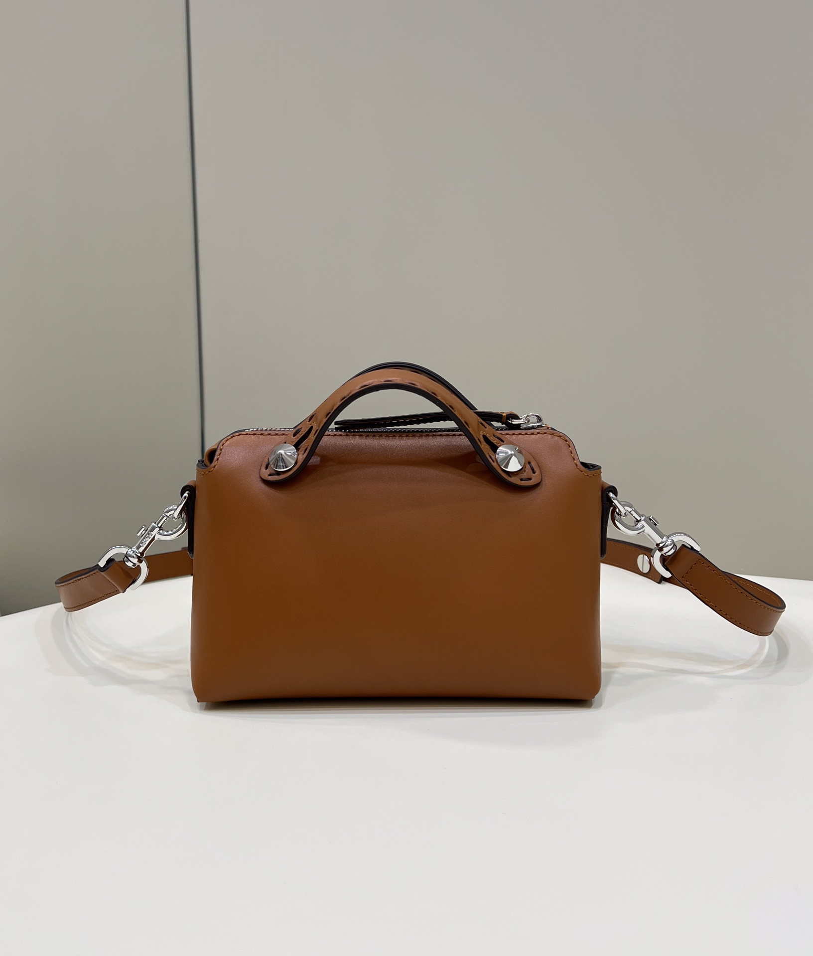 Fendi 8BL145 By The Way Mini Brown leather small Boston bag
