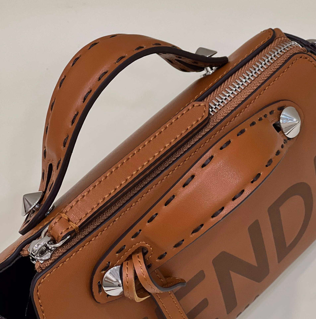 Fendi 8BL145 By The Way Mini Brown leather small Boston bag