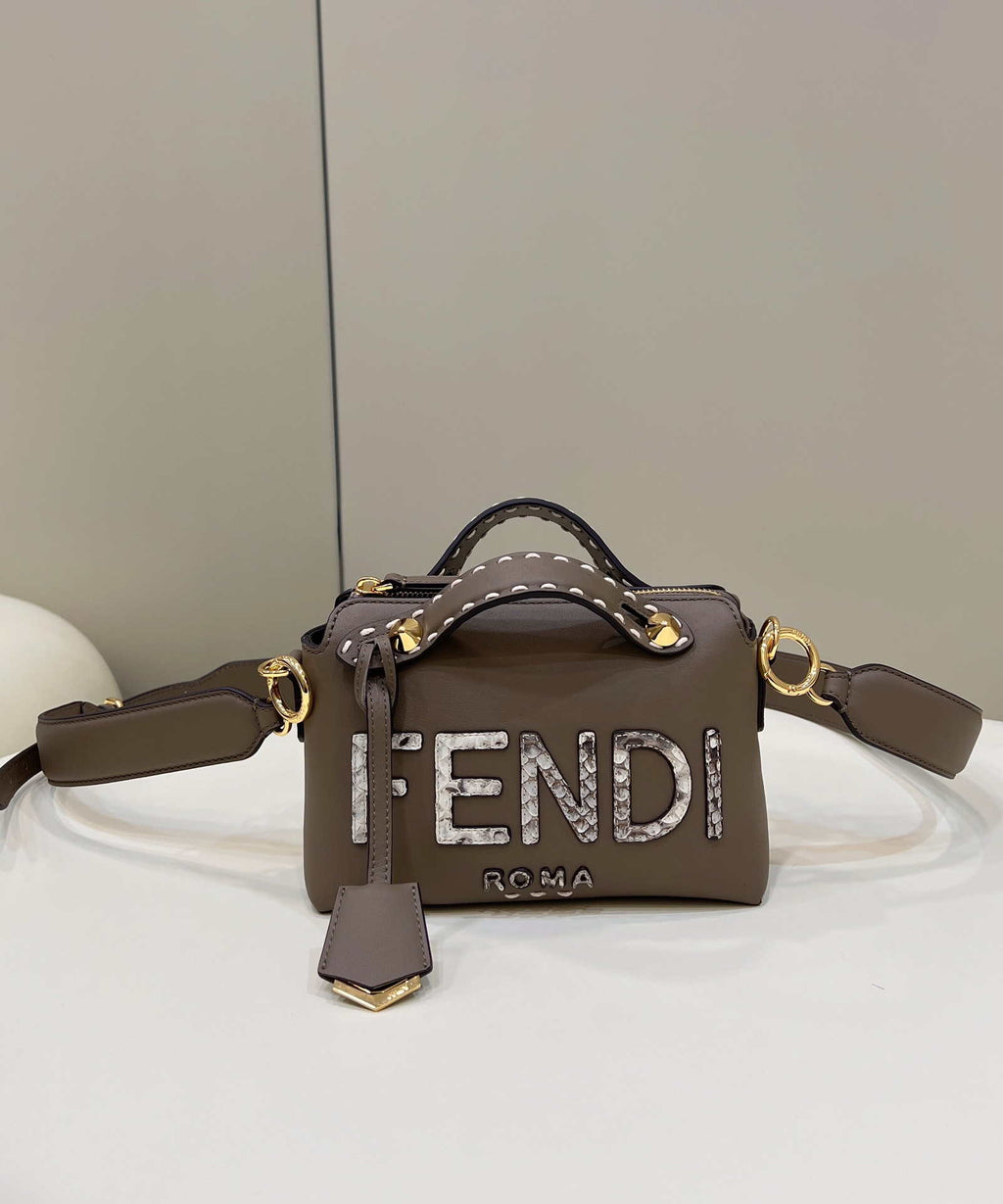 Fendi 8BL145 By The Way Mini Gray leather small Boston bag