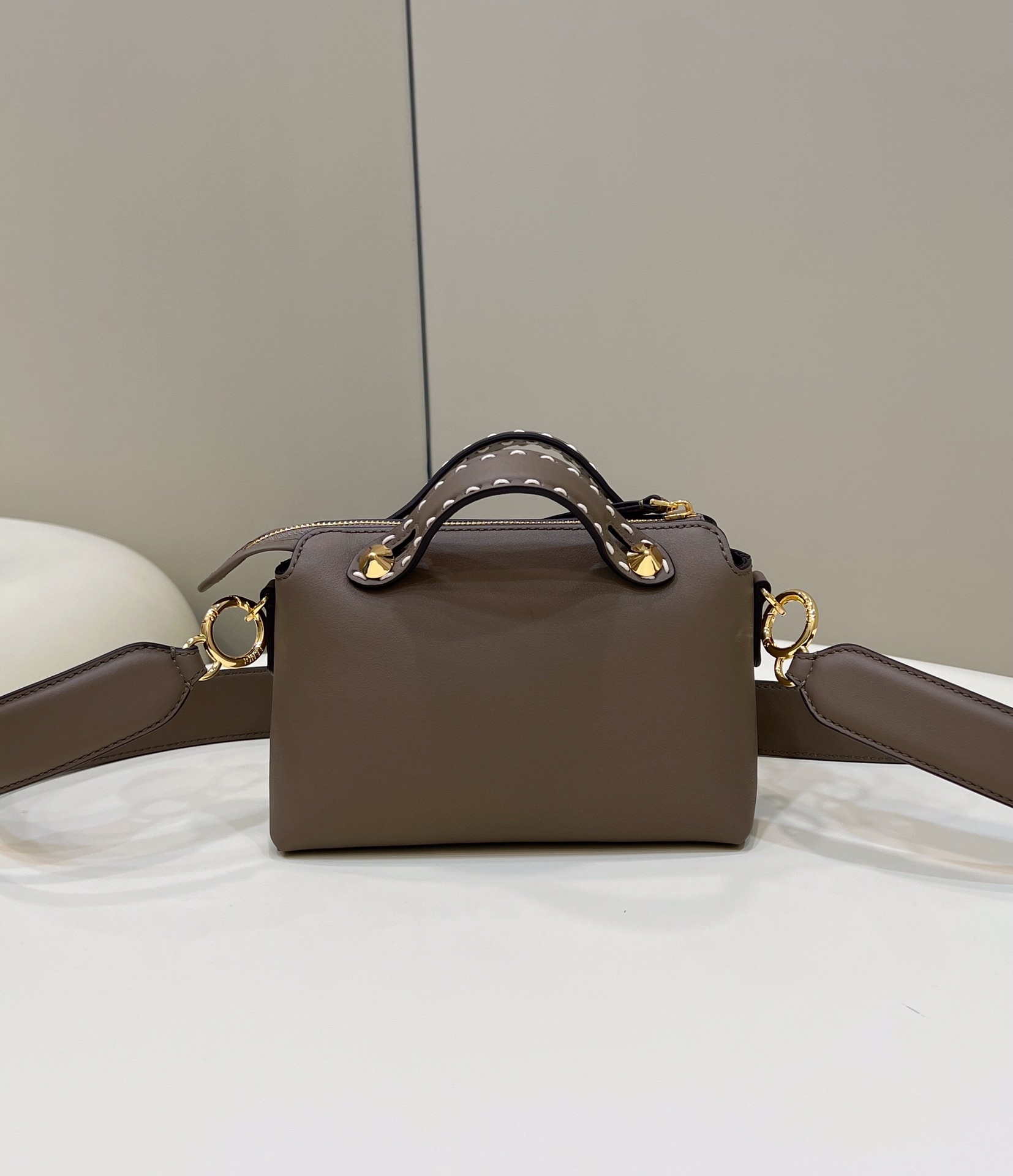 Fendi 8BL145 By The Way Mini Gray leather small Boston bag