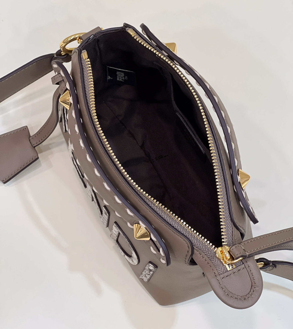 Fendi 8BL145 By The Way Mini Gray leather small Boston bag