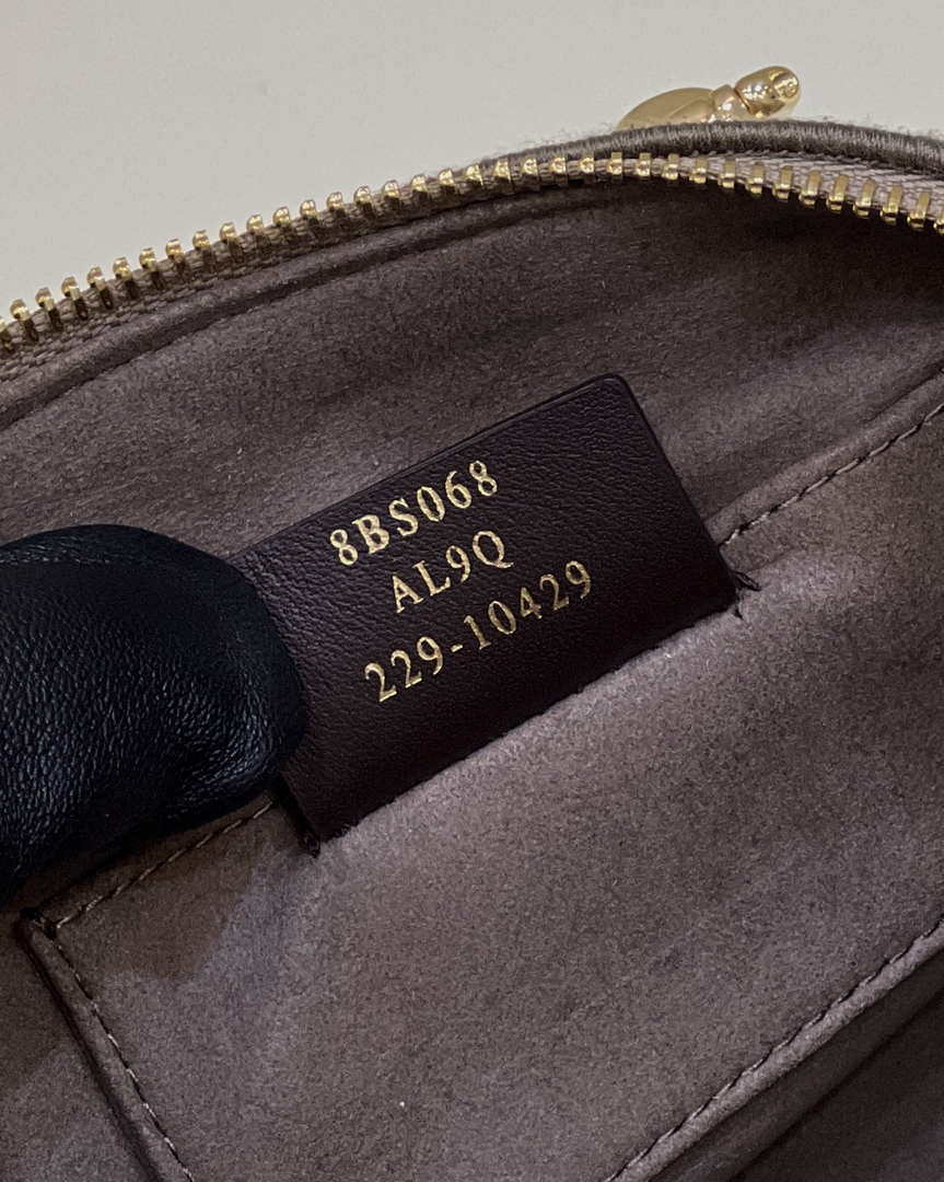 Fendi 8BL145 By The Way Mini  Midi Dove gray FF tapestry fabric bag small Boston bag