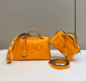 Fendi 8BL145 By The Way Mini Orange leather small Boston bag - Default Title - View 1