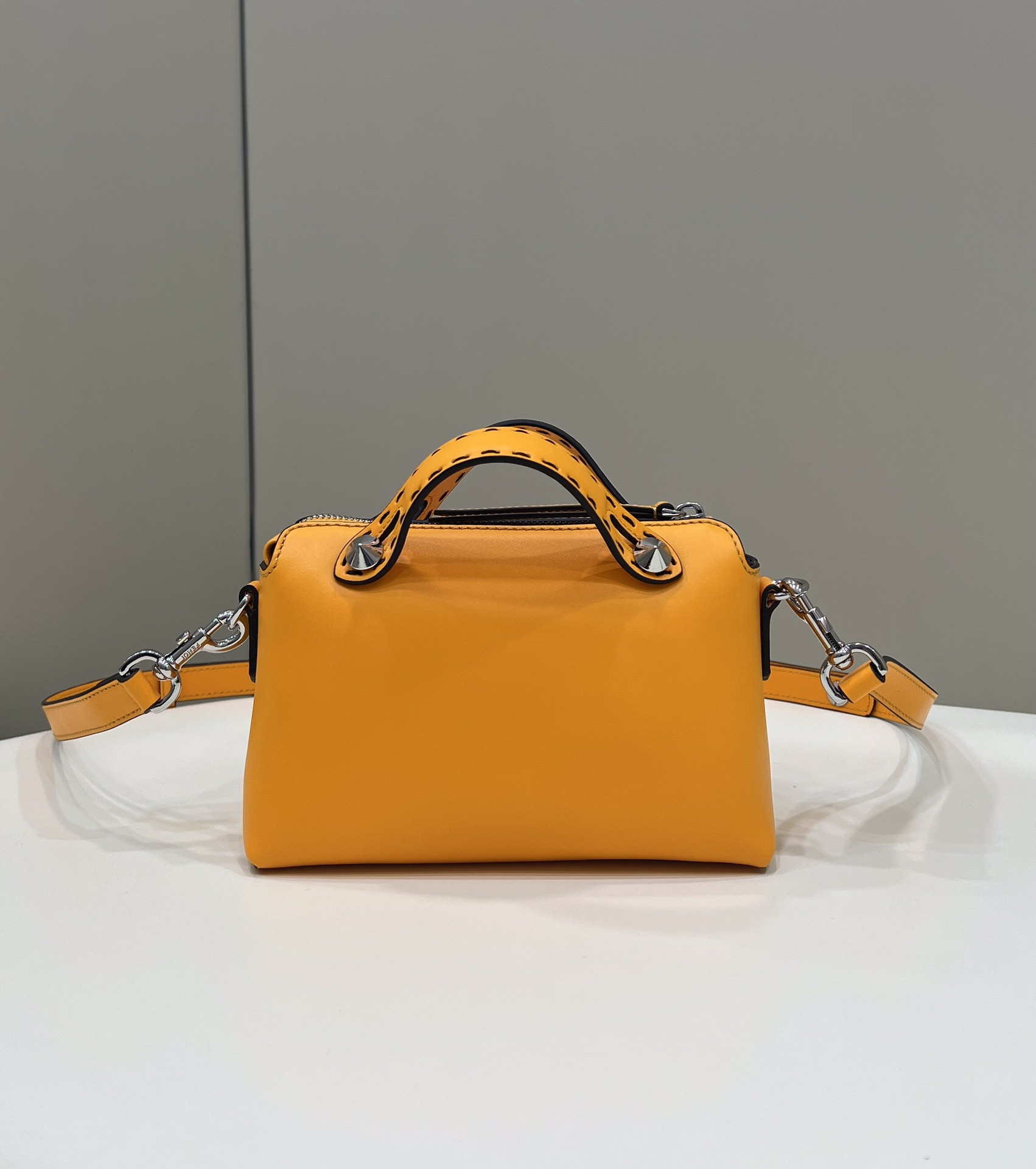 Fendi 8BL145 By The Way Mini Orange leather small Boston bag