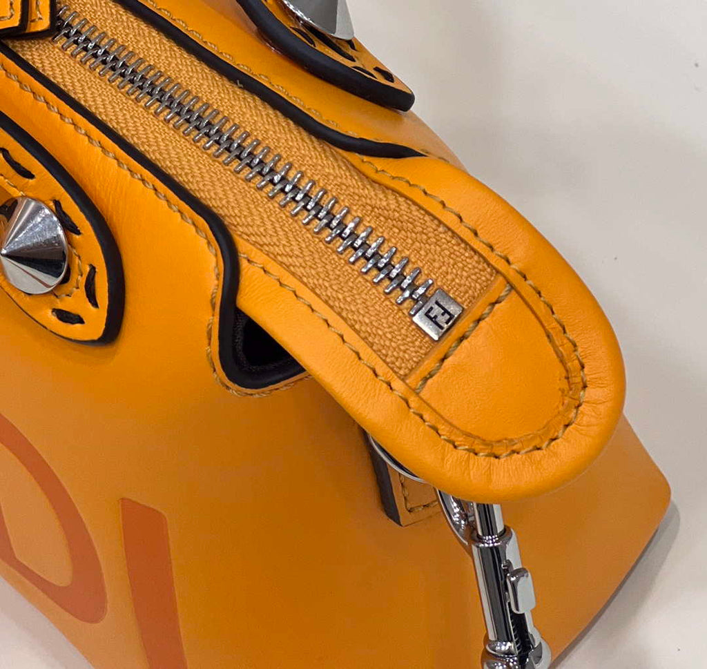 Fendi 8BL145 By The Way Mini Orange leather small Boston bag