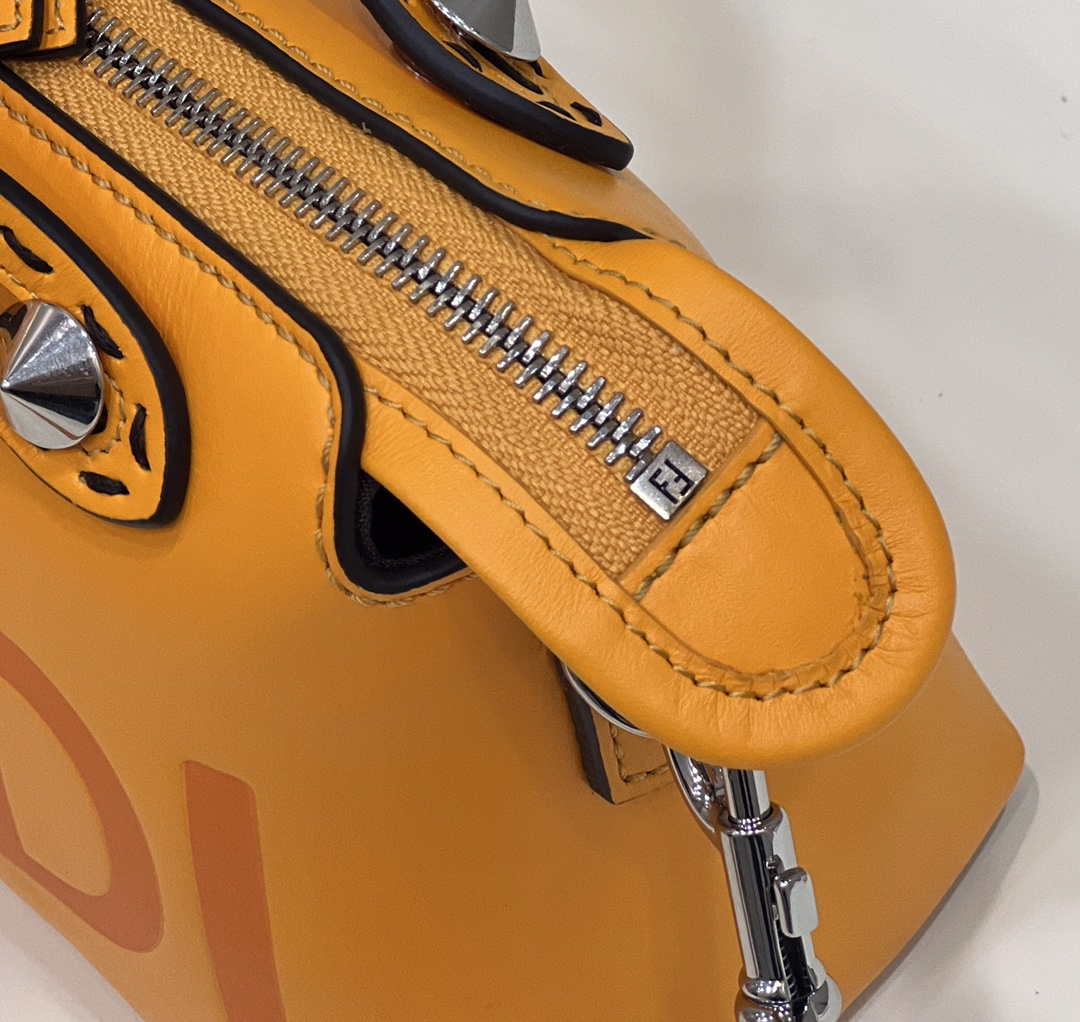 Fendi 8BL145 By The Way Mini Orange leather small Boston bag - Default Title - View 5