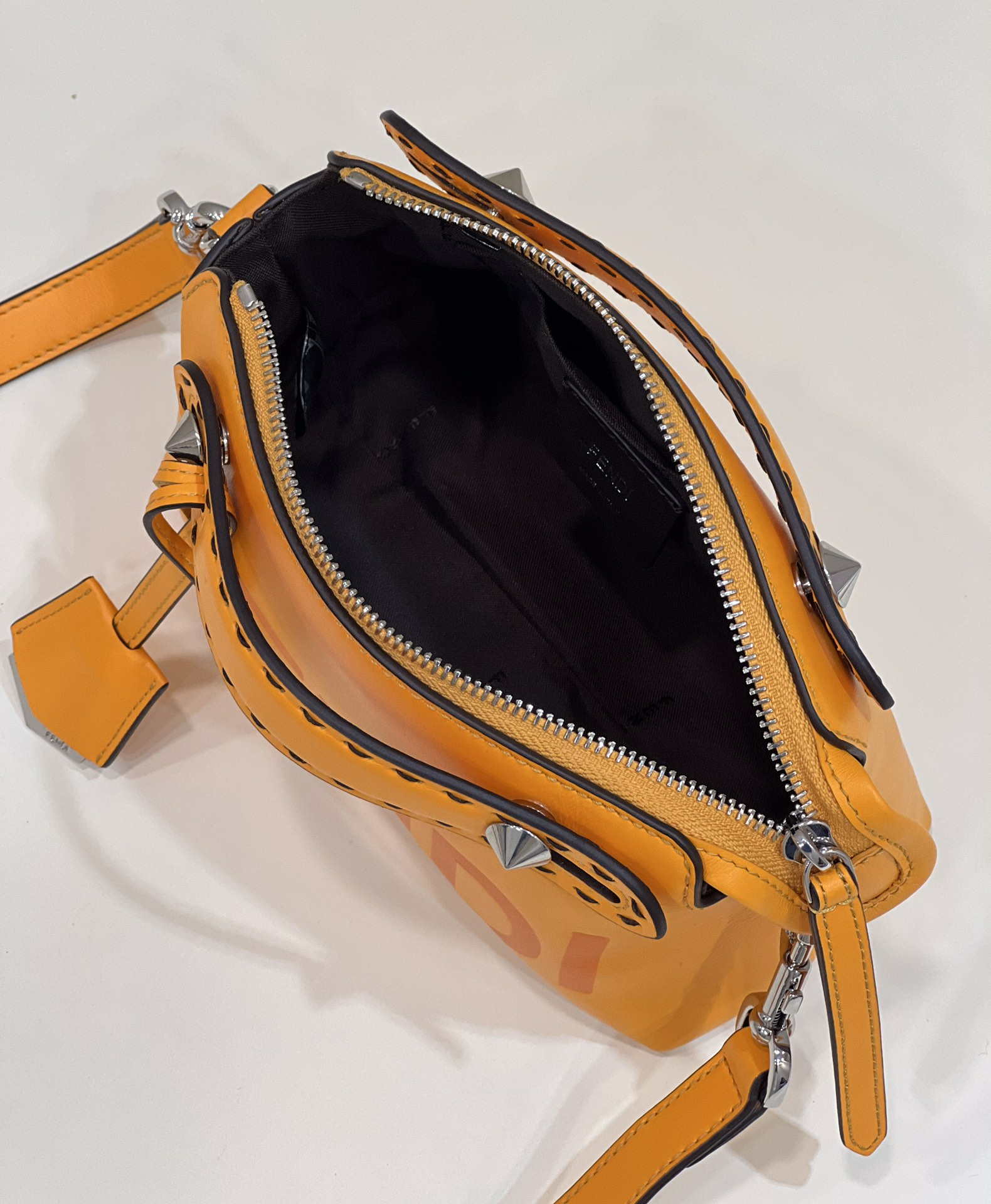 Fendi 8BL145 By The Way Mini Orange leather small Boston bag - Default Title - View 9