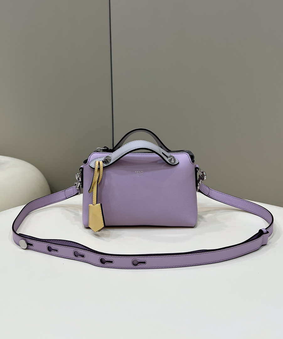 Fendi 8BL145 By The Way Mini Purple leather small Boston bag - Default Title - View 1
