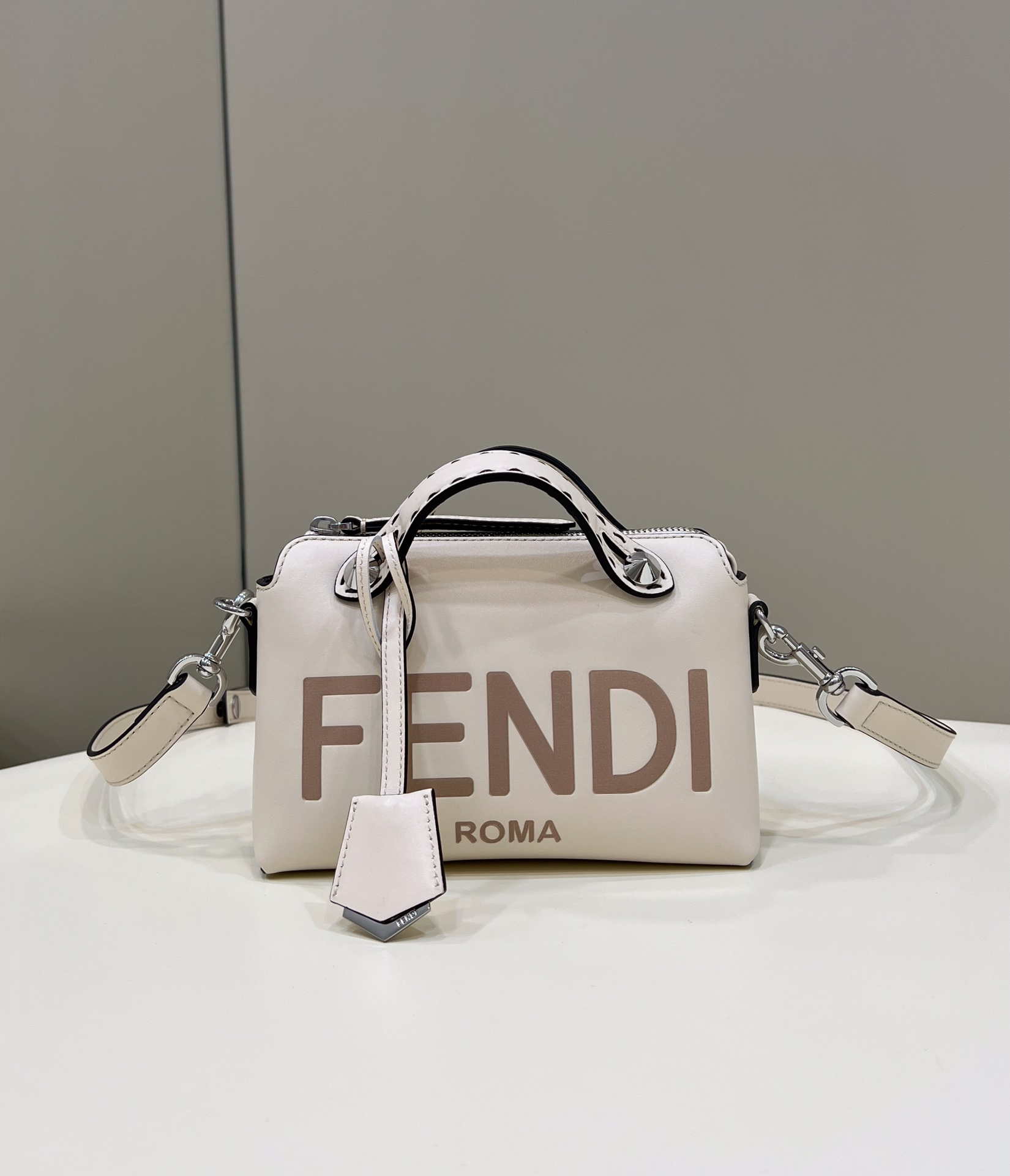 Fendi 8BL145 By The Way Mini White leather small Boston bag - Default Title - View 2