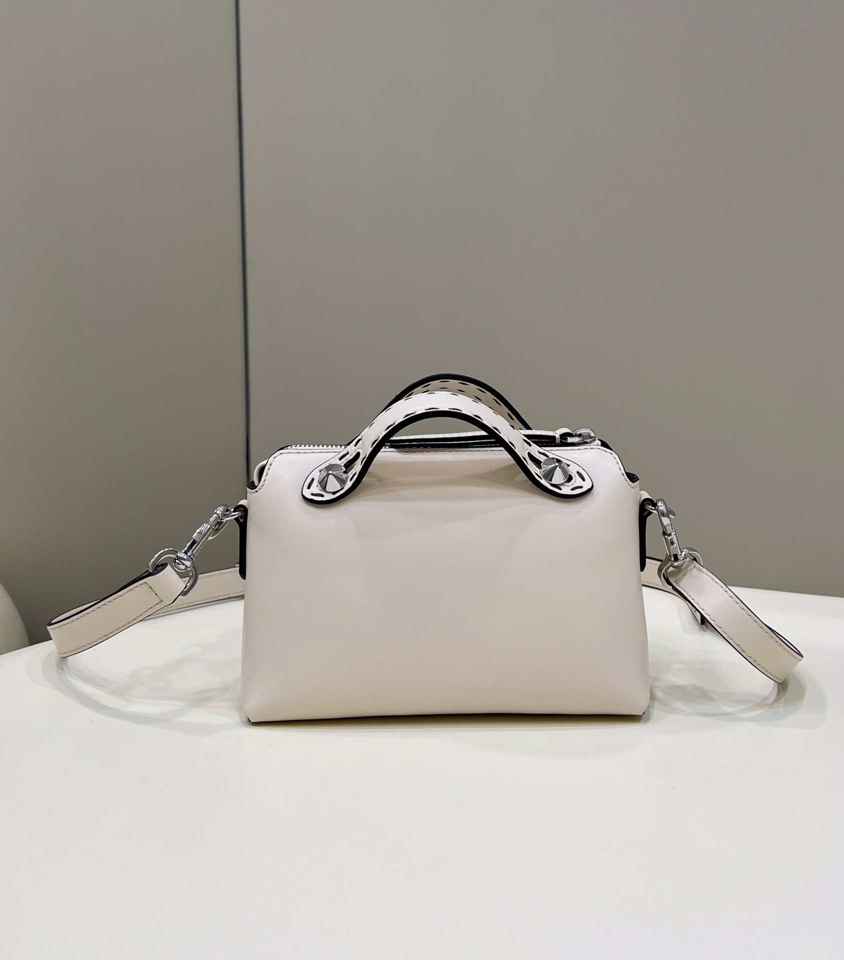 Fendi 8BL145 By The Way Mini White leather small Boston bag