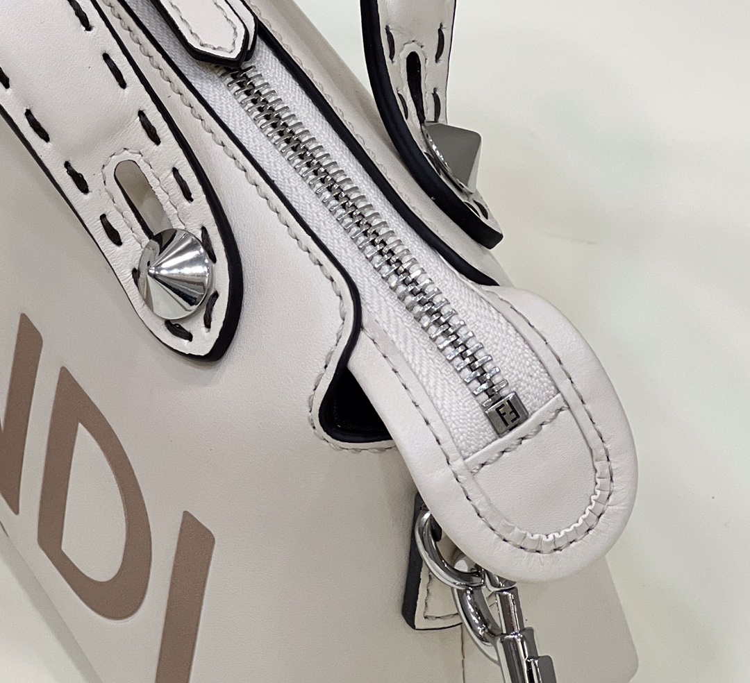 Fendi 8BL145 By The Way Mini White leather small Boston bag - Default Title - View 5