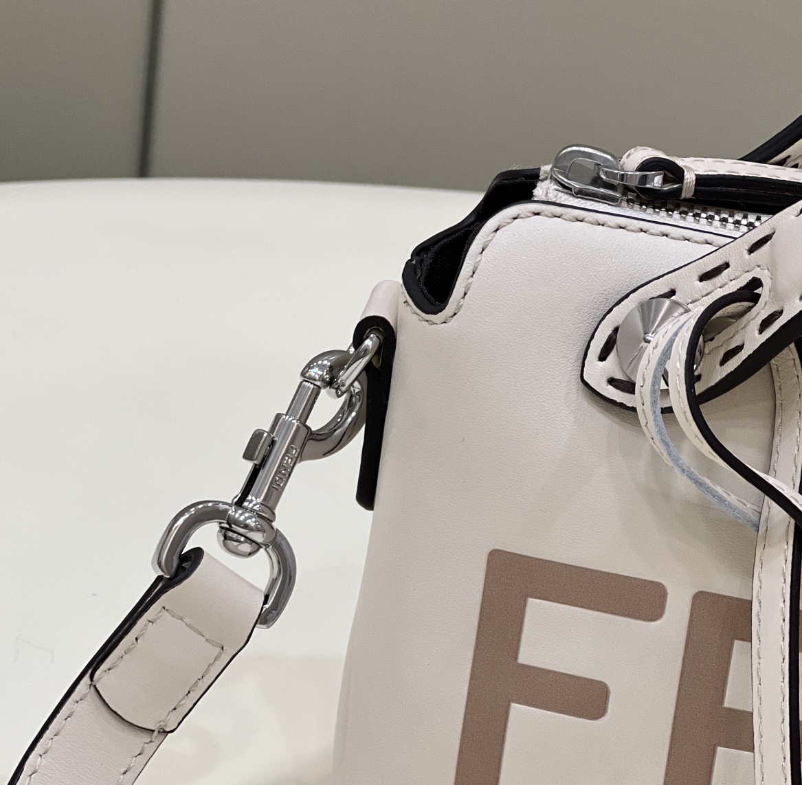 Fendi 8BL145 By The Way Mini White leather small Boston bag