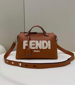 Fendi 8BL146 By The Way Medium Brown leather Boston Bag - Default Title - View 1