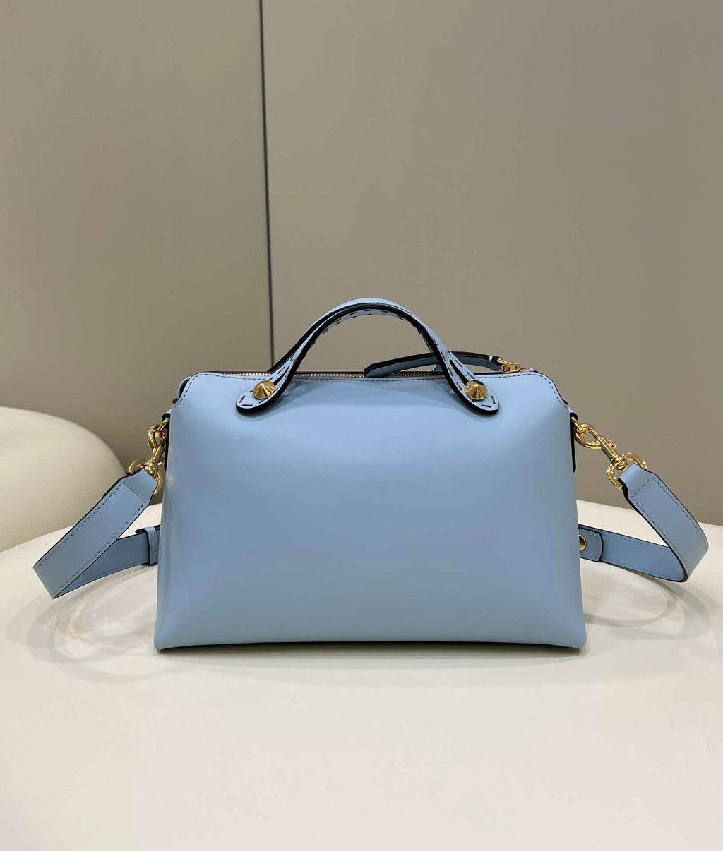 Fendi 8BL146 By The Way Medium Ligth Blue leather Boston bag