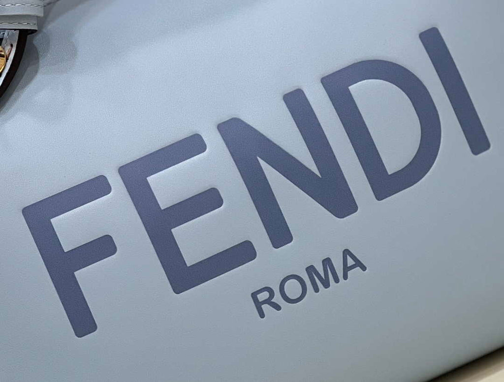 Fendi 8BL146 By The Way Medium Ligth Blue leather Boston bag