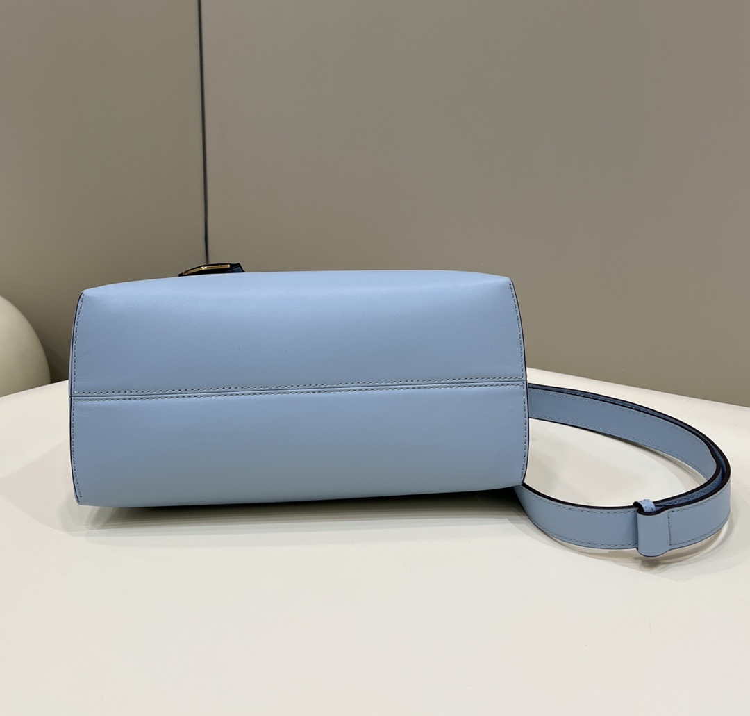 Fendi 8BL146 By The Way Medium Ligth Blue leather Boston bag