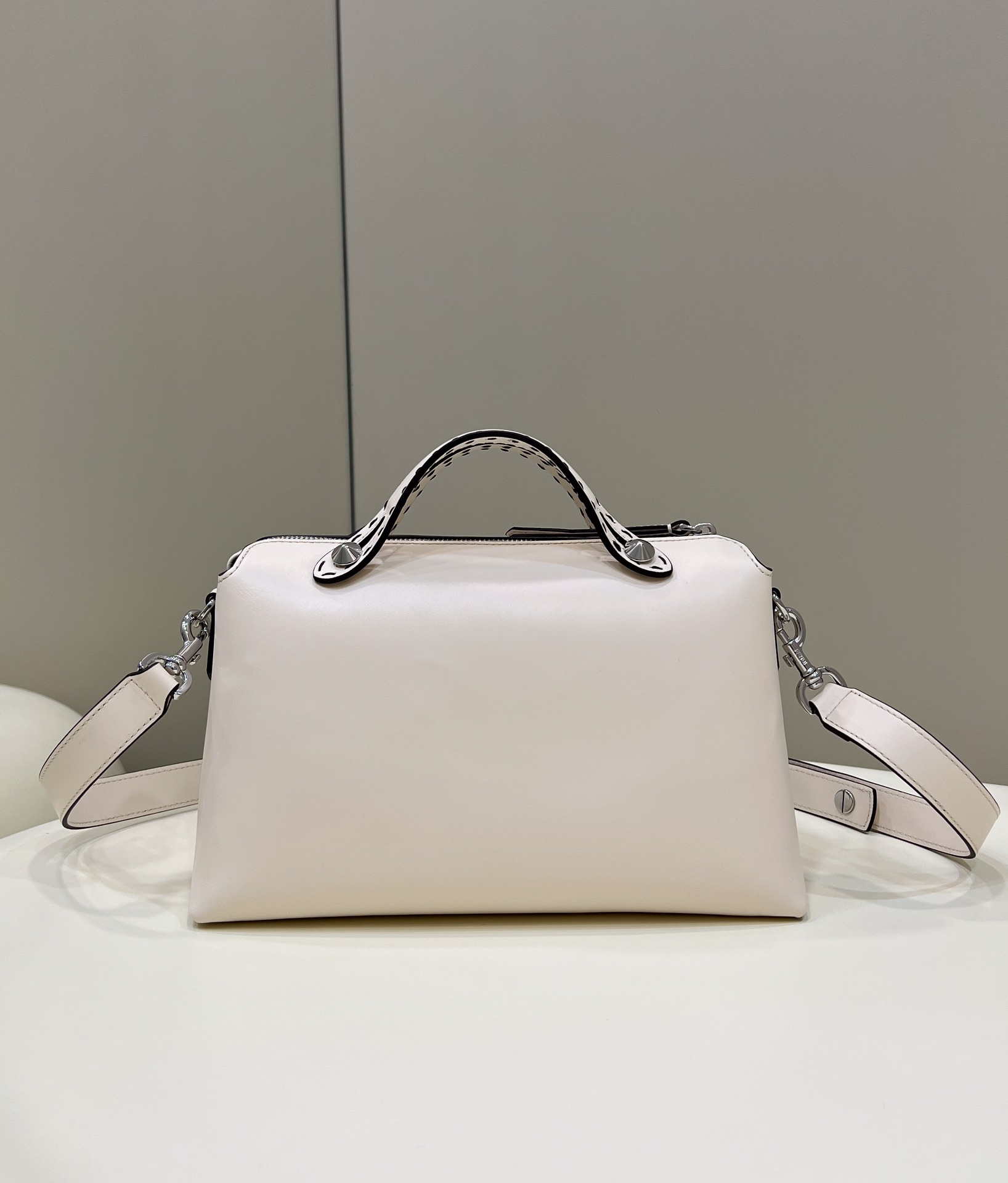 Fendi 8BL146 By The Way Medium White leather Boston bag