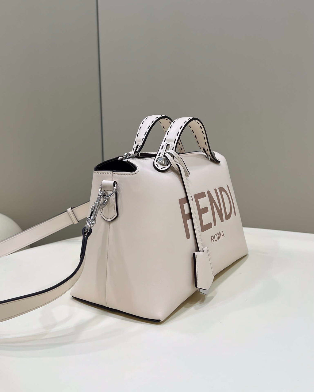 Fendi 8BL146 By The Way Medium White leather Boston bag