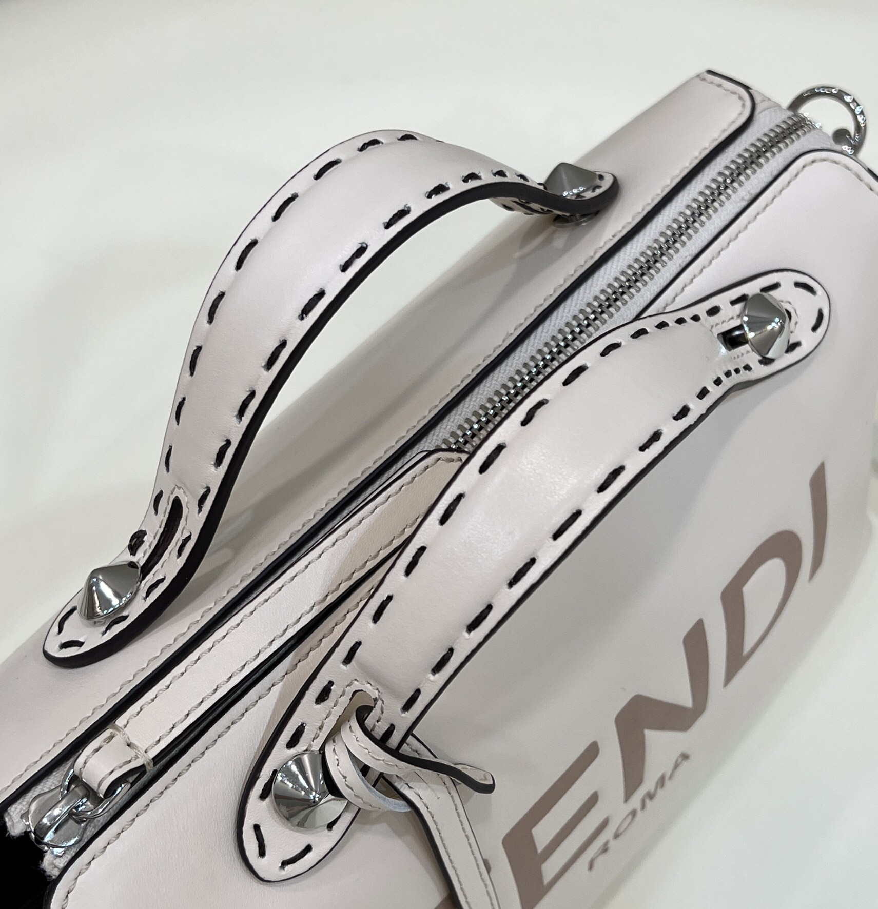 Fendi 8BL146 By The Way Medium White leather Boston bag - Default Title - View 5