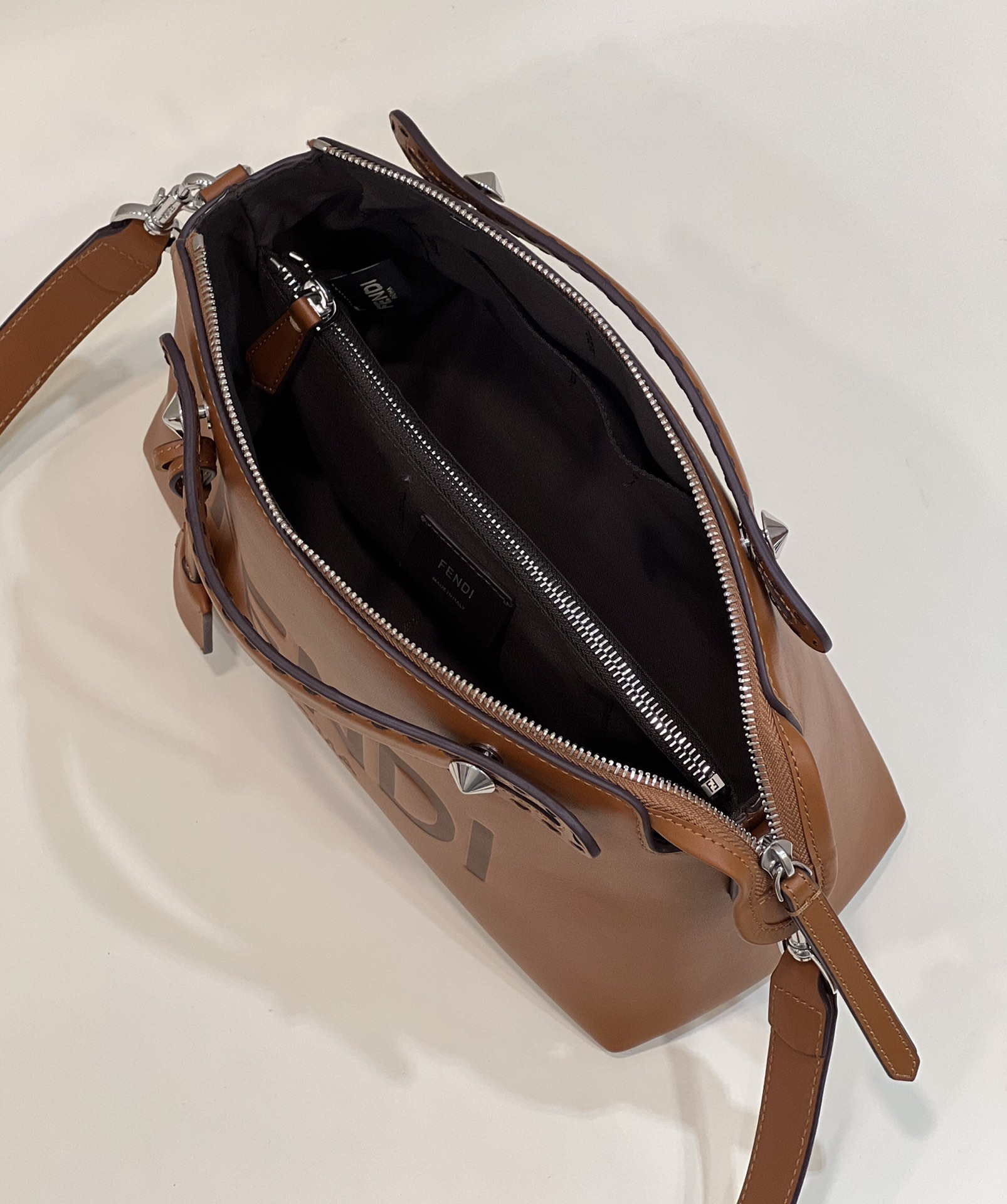 Fendi 8BL146 By The Way Medium Brown leather Boston bag - Default Title - View 9