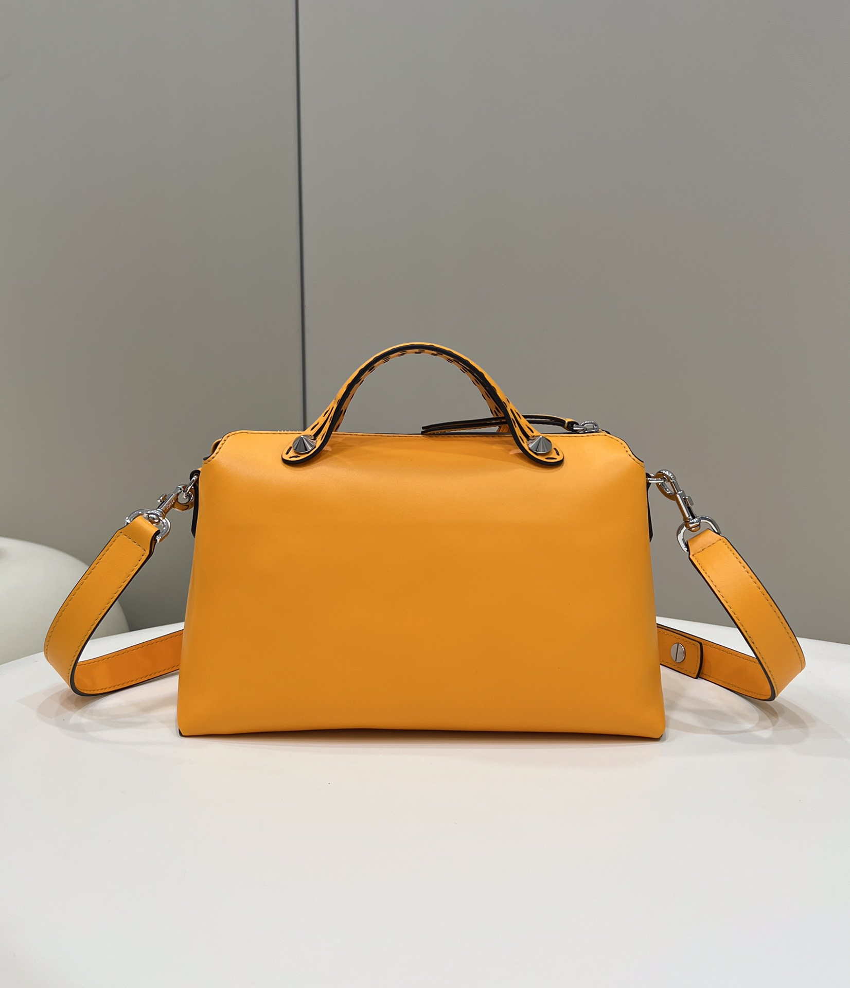 Fendi 8BL146 By The Way Medium Orange leather Boston bag