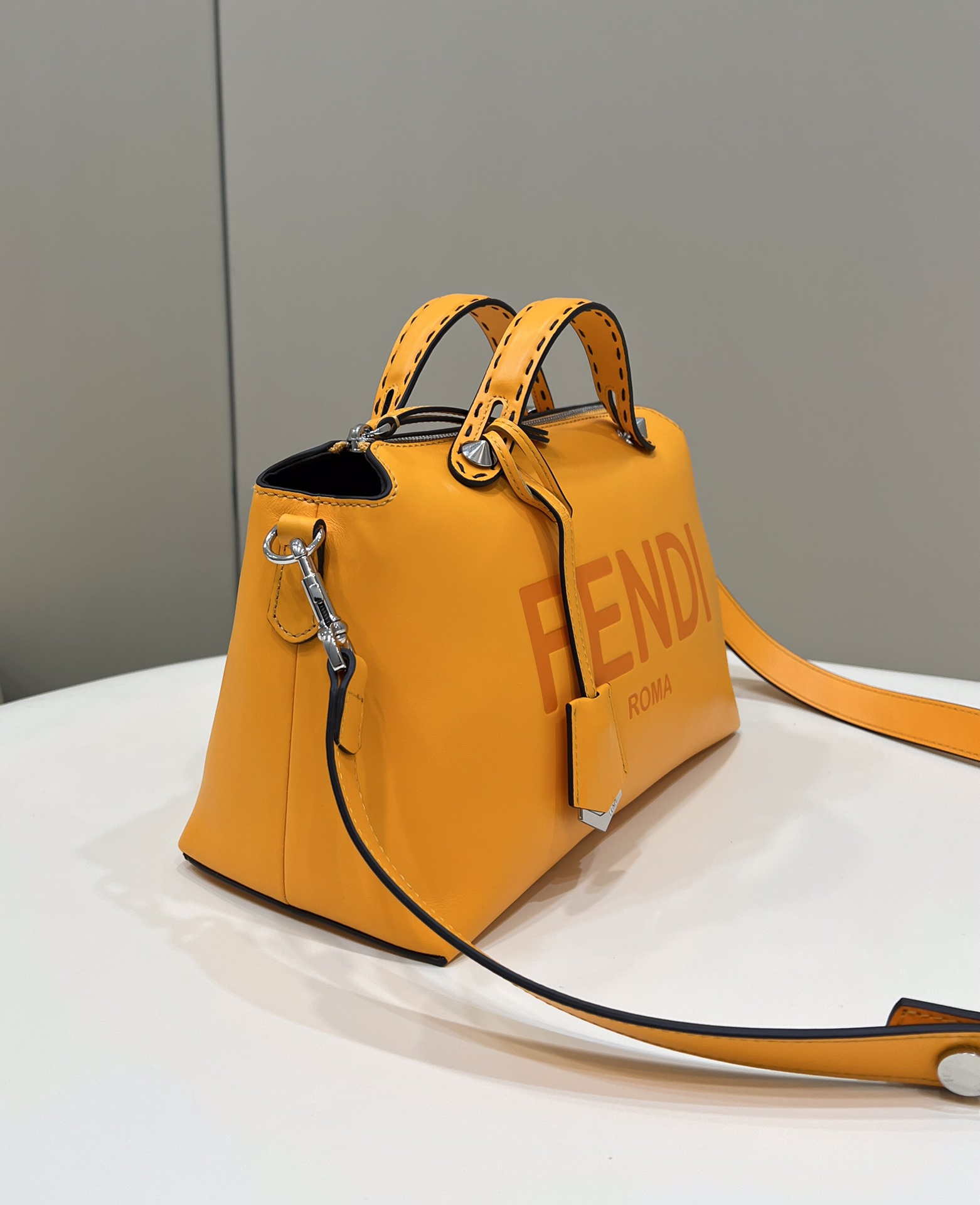 Fendi 8BL146 By The Way Medium Orange leather Boston bag - Default Title - View 3