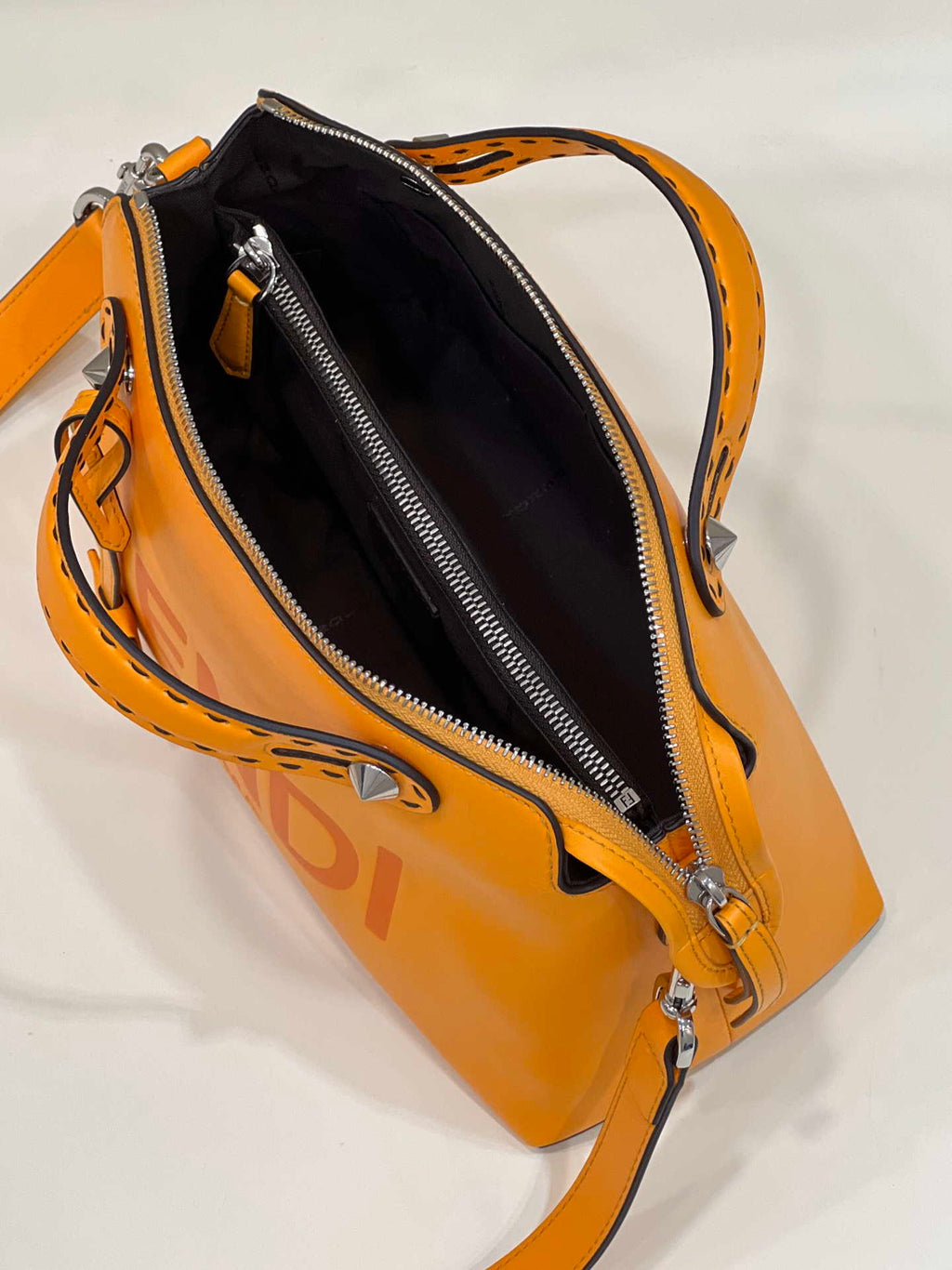 Fendi 8BL146 By The Way Medium Orange leather Boston bag