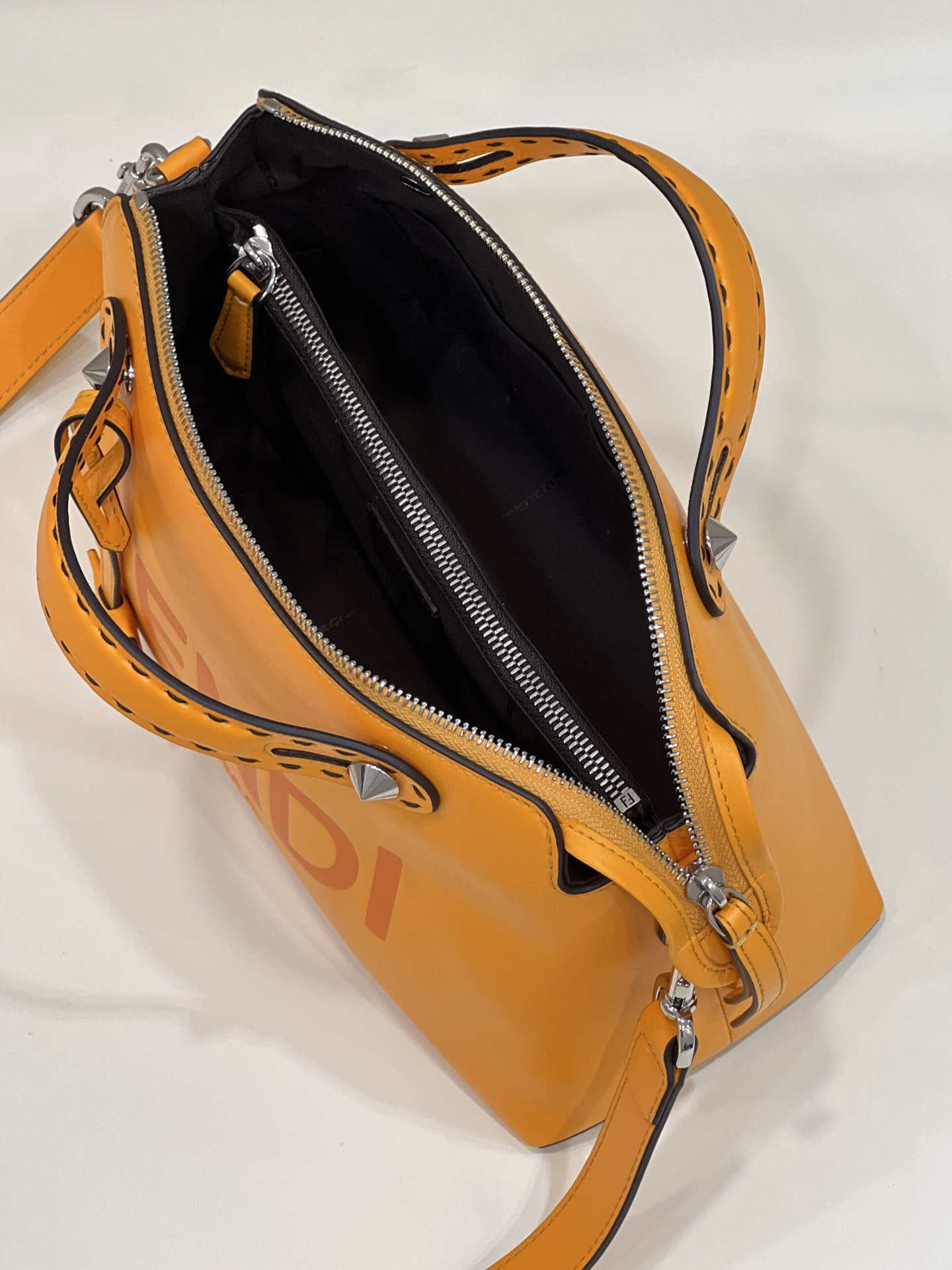 Fendi 8BL146 By The Way Medium Orange leather Boston bag