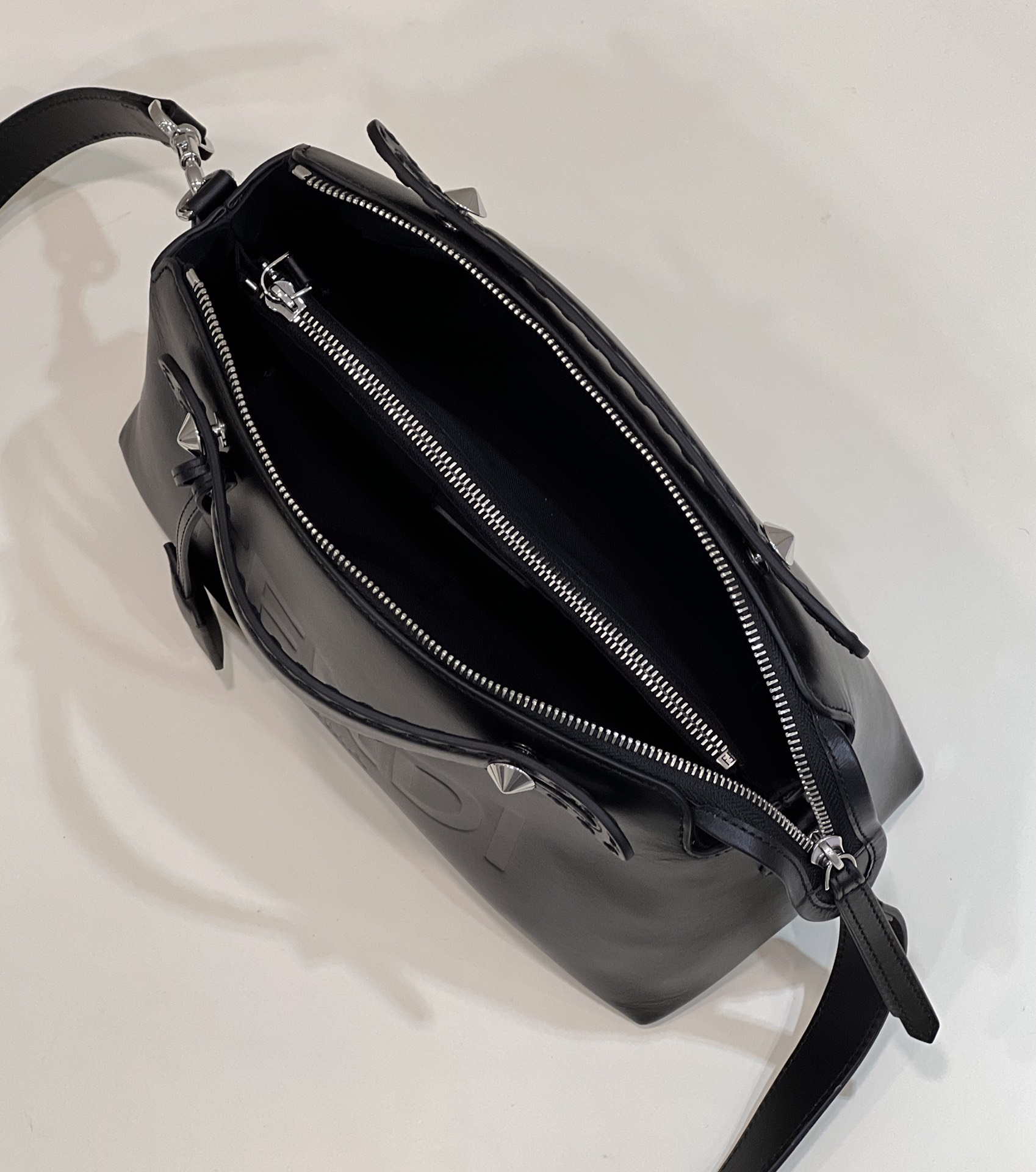Fendi 8BL146 By The Way Medium Black leather Boston bag - Default Title - View 9