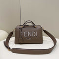 Fendi 8BL146 By The Way Medium Gray leather Boston bag - Default Title - View 1