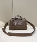 Fendi 8BL146 By The Way Medium Gray leather Boston bag