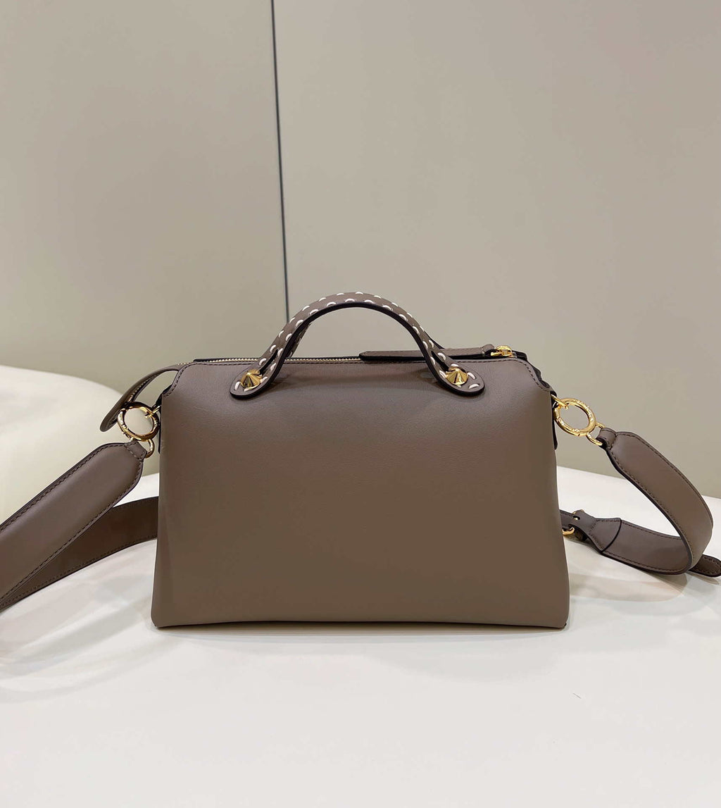 Fendi 8BL146 By The Way Medium Gray leather Boston bag