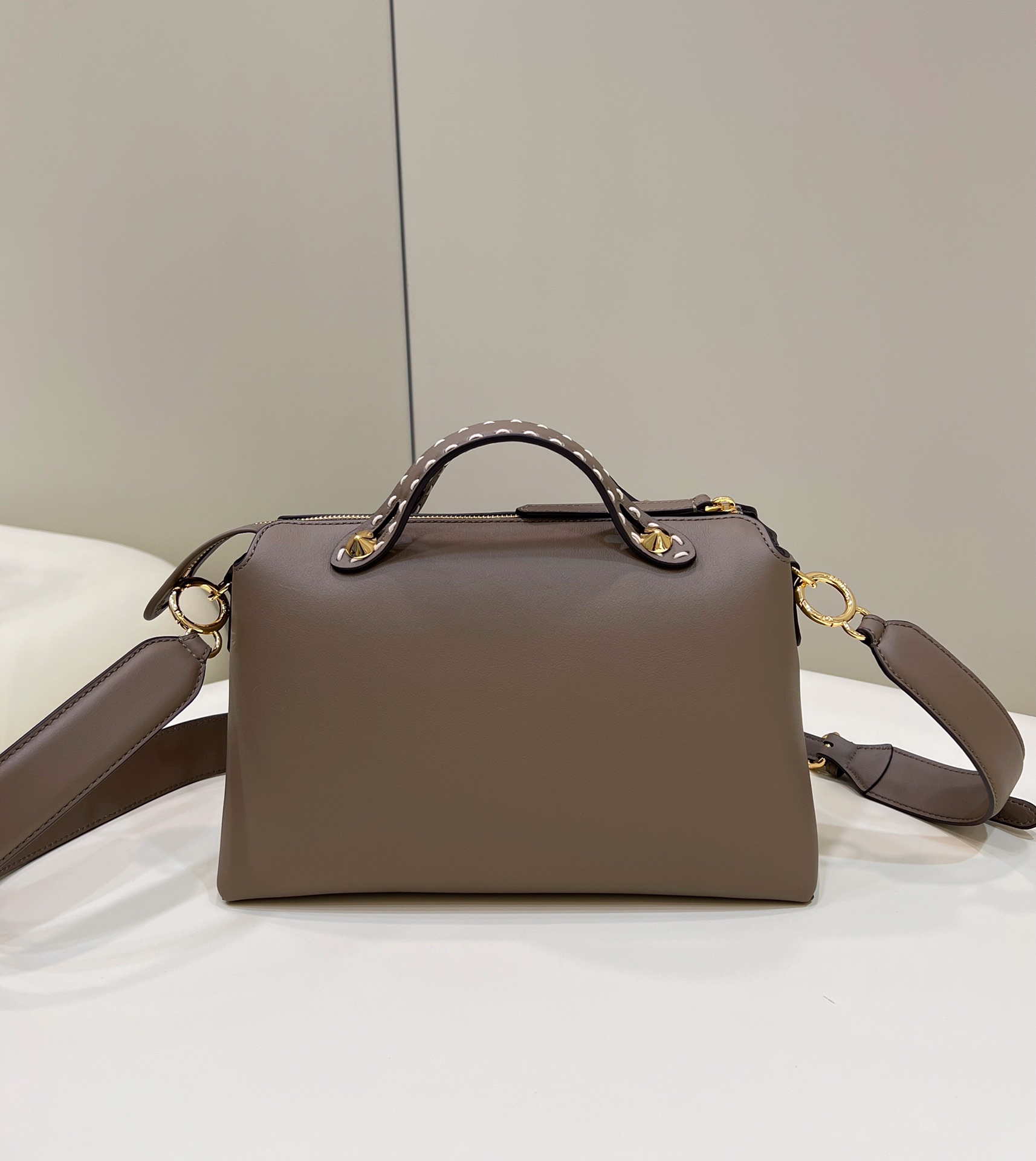 Fendi 8BL146 By The Way Medium Gray leather Boston bag