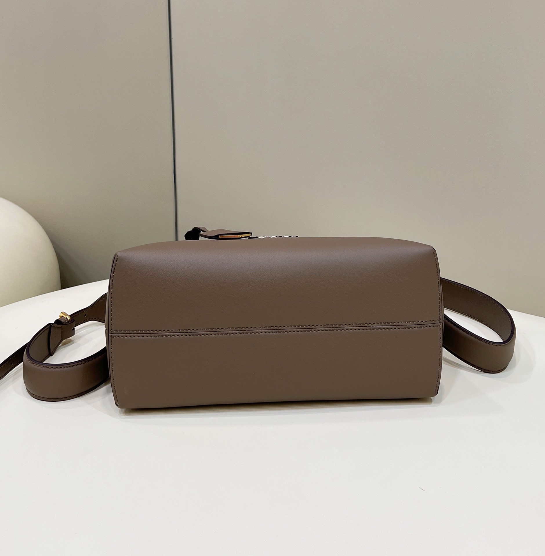 Fendi 8BL146 By The Way Medium Gray leather Boston bag