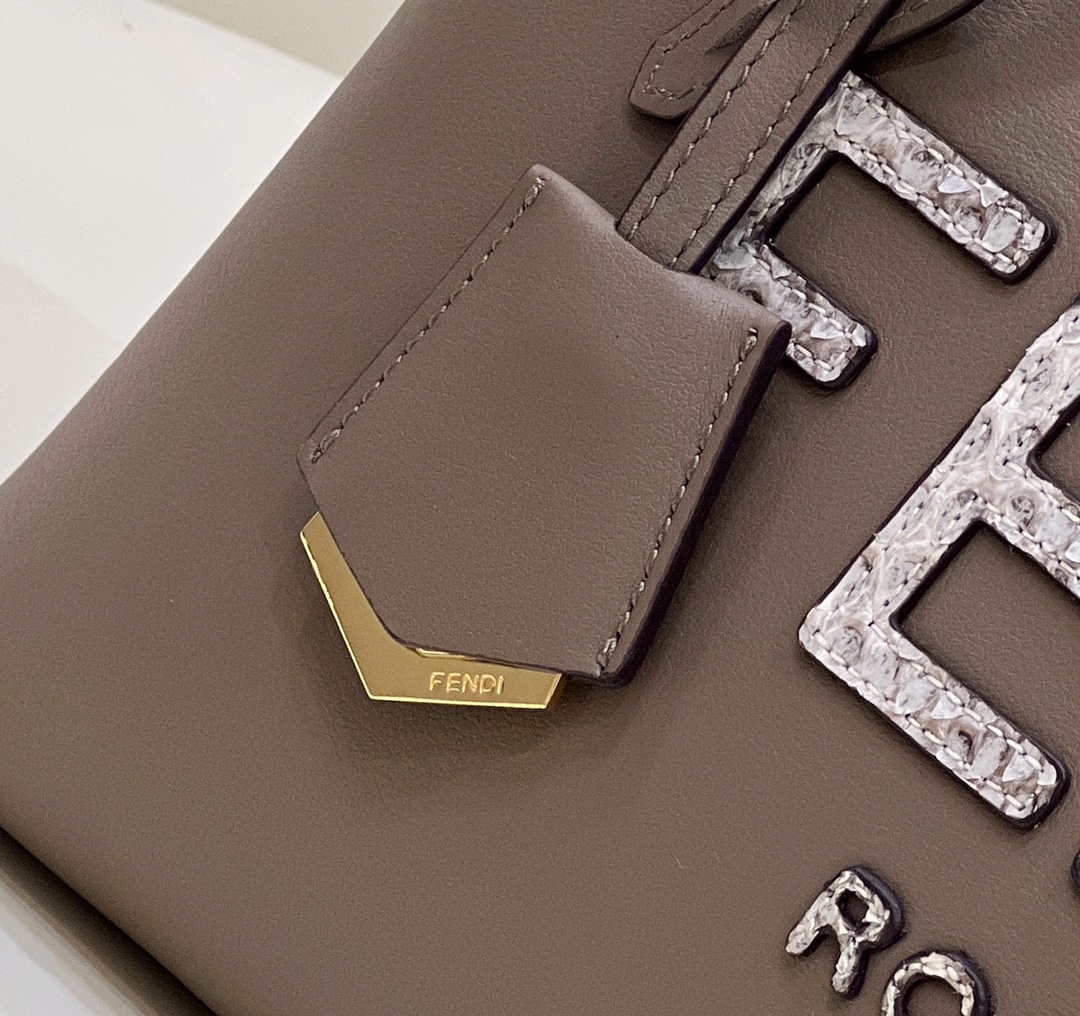Fendi 8BL146 By The Way Medium Gray leather Boston bag