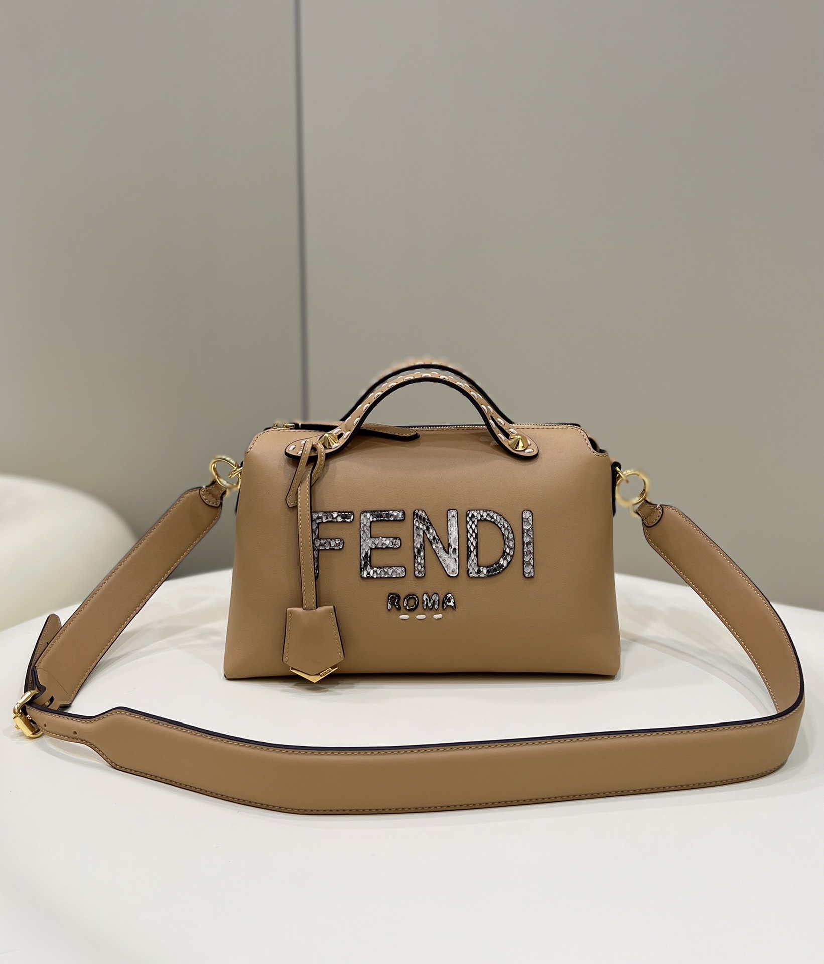 Fendi 8BL146 By The Way Medium Apricot leather Boston bag - Default Title - View 1