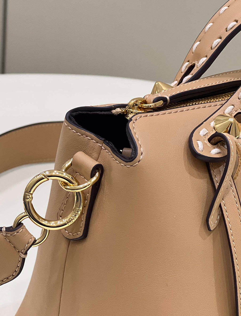Fendi 8BL146 By The Way Medium Apricot leather Boston bag