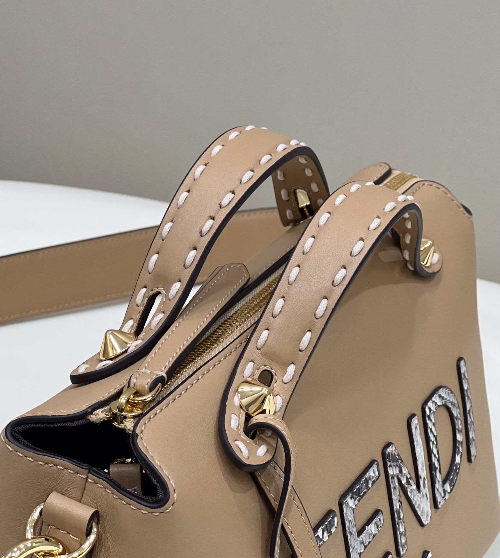Fendi 8BL146 By The Way Medium Apricot leather Boston bag - Default Title - View 6