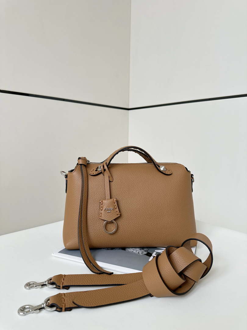 Fendi 8BL155 By The Way Selleria Medium Cappuccino-coloured Selleria bag with 192 hand-sewn stitches 8668