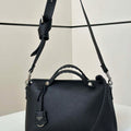 Fendi 8BL155 By The Way Selleria Medium Black Selleria bag with 192 hand-sewn stitches 8668 - Default Title - View 1