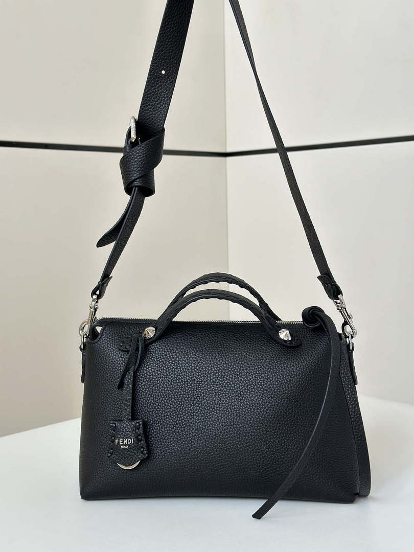 Fendi 8BL155 By The Way Selleria Medium Black Selleria bag with 192 hand-sewn stitches 8668