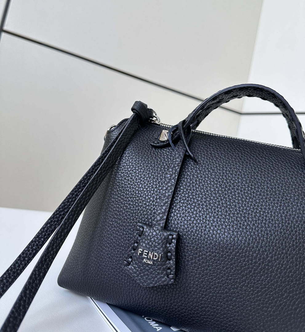 Fendi 8BL155 By The Way Selleria Medium Black Selleria bag with 192 hand-sewn stitches 8668