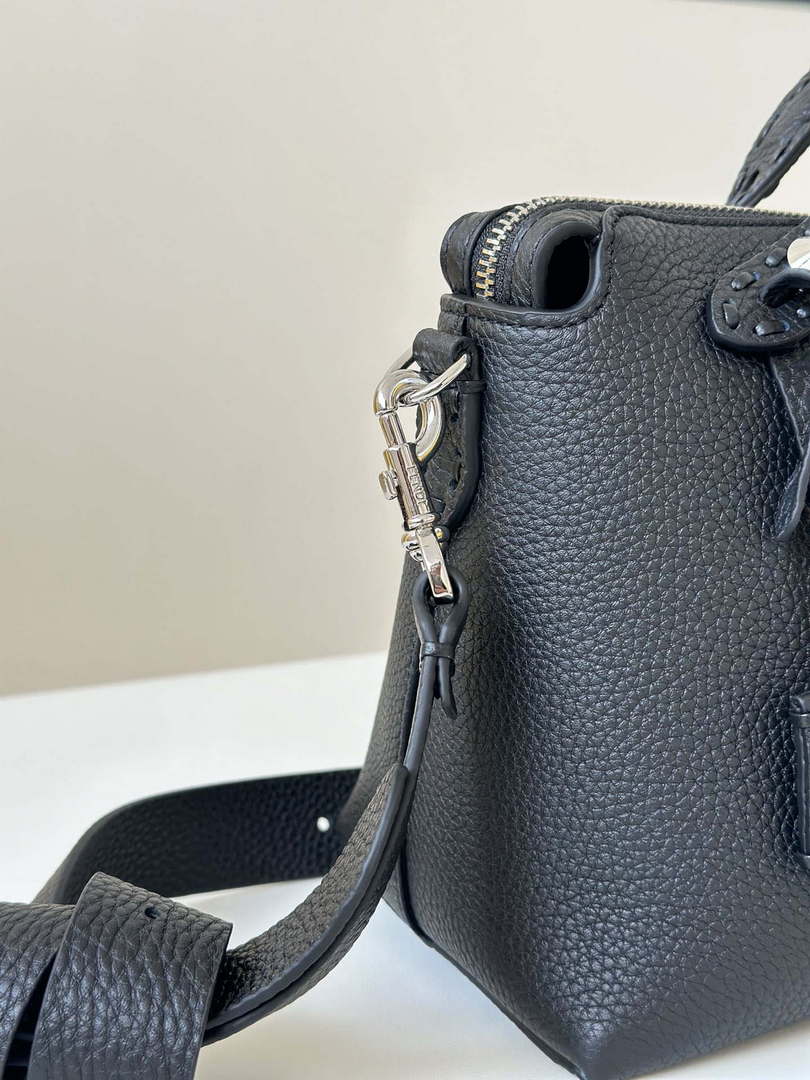 Fendi 8BL155 By The Way Selleria Medium Black Selleria bag with 192 hand-sewn stitches 8668