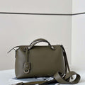 Fendi 8BL155 By The Way Selleria Medium Dark green Selleria bag with 192 hand-sewn stitches 8668 - Default Title - View 1