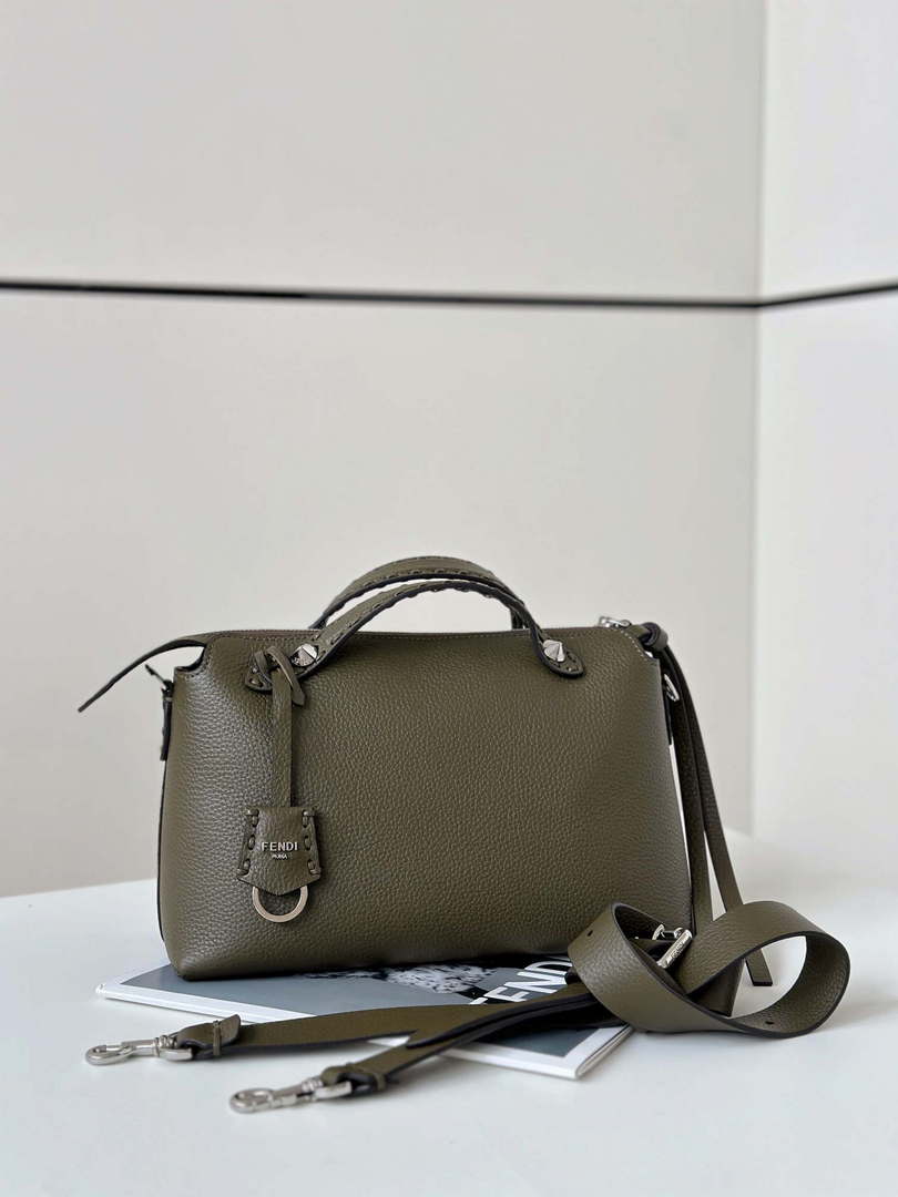 Fendi 8BL155 By The Way Selleria Medium Dark green Selleria bag with 192 hand-sewn stitches 8668
