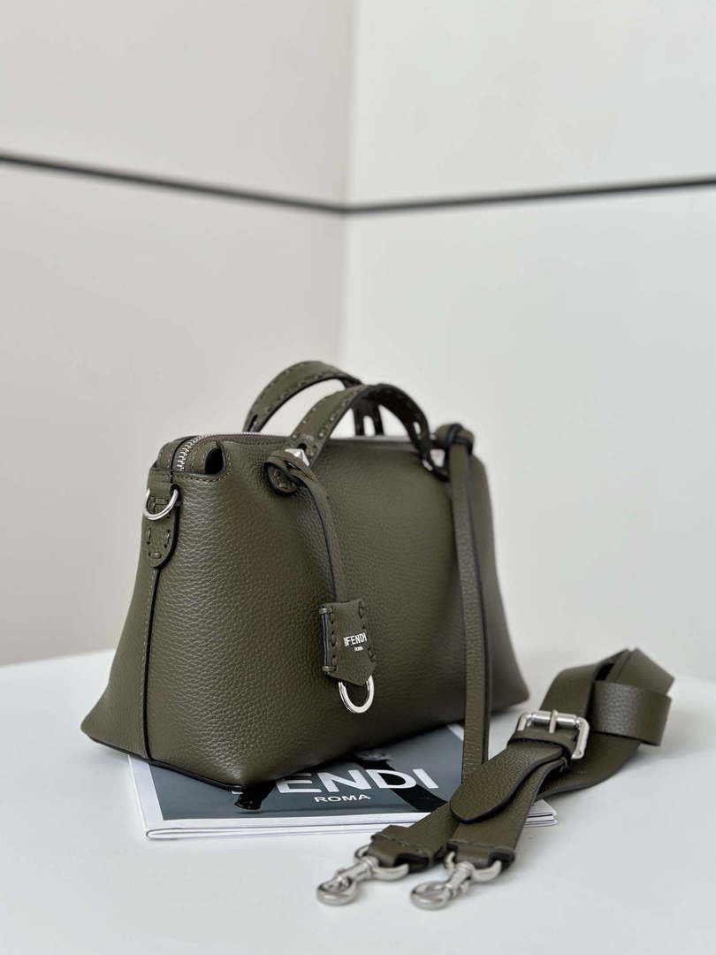 Fendi 8BL155 By The Way Selleria Medium Dark green Selleria bag with 192 hand-sewn stitches 8668
