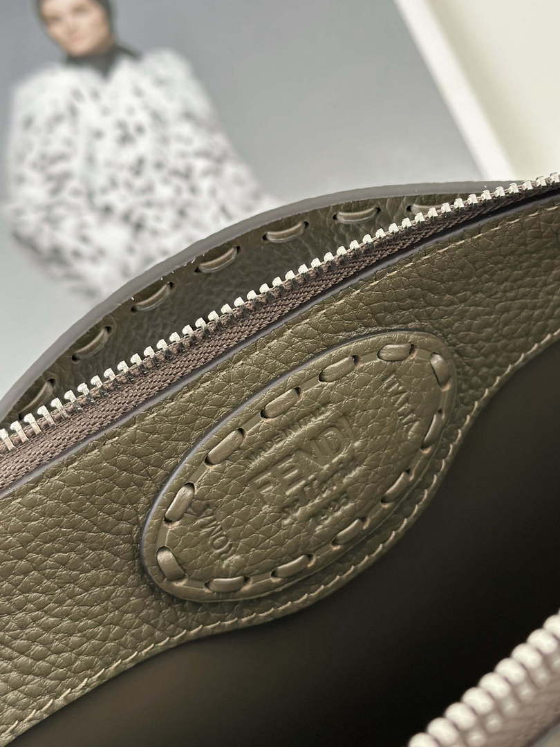 Fendi 8BL155 By The Way Selleria Medium Dark green Selleria bag with 192 hand-sewn stitches 8668