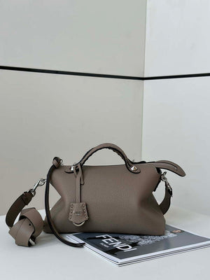 Fendi 8BL155 By The Way Selleria Medium Gray Selleria bag with 192 hand-sewn stitches 8668 - Default Title - View 2